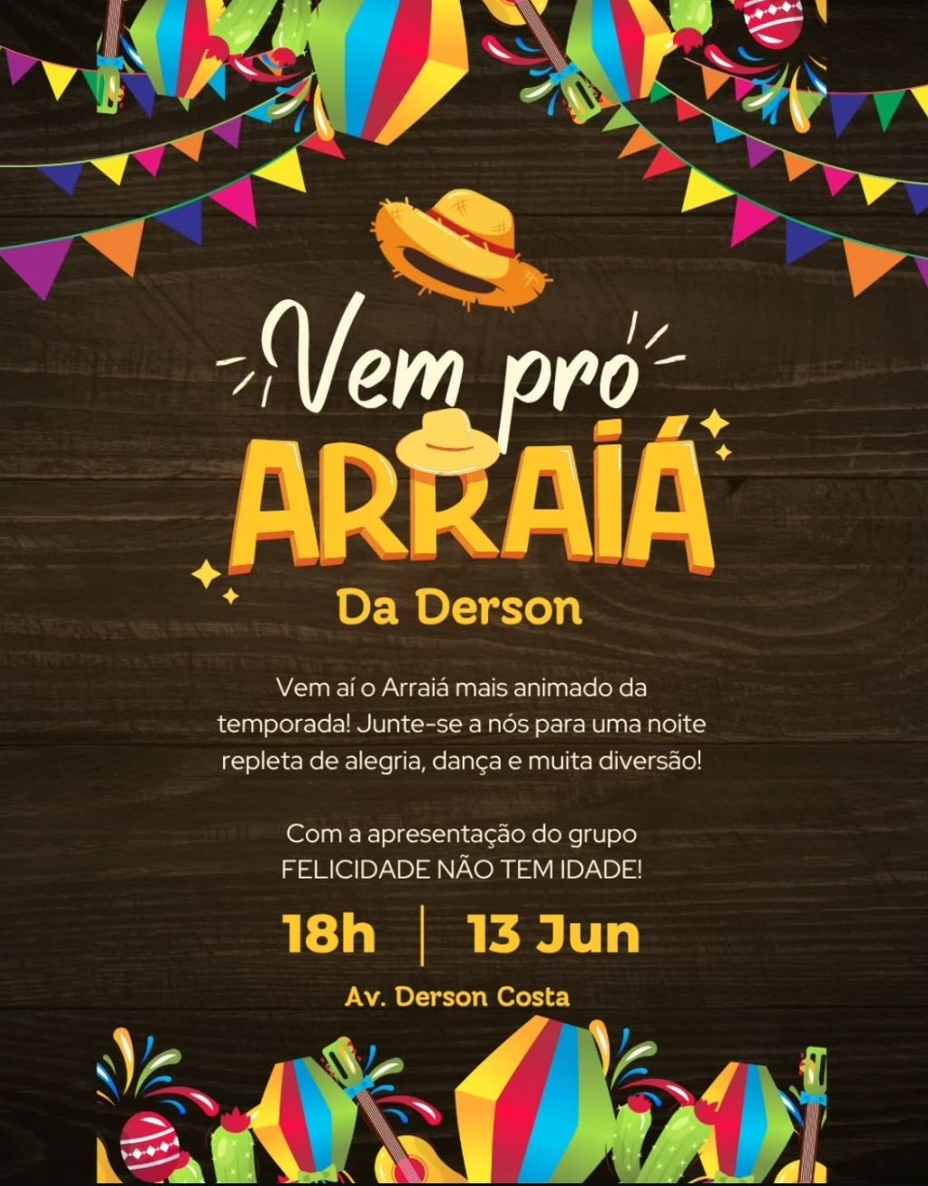 🎉 Vai ter Arraiá na Feira da Derson, sô! E só falta você pra essa festança ficar completa! 🌽🔥