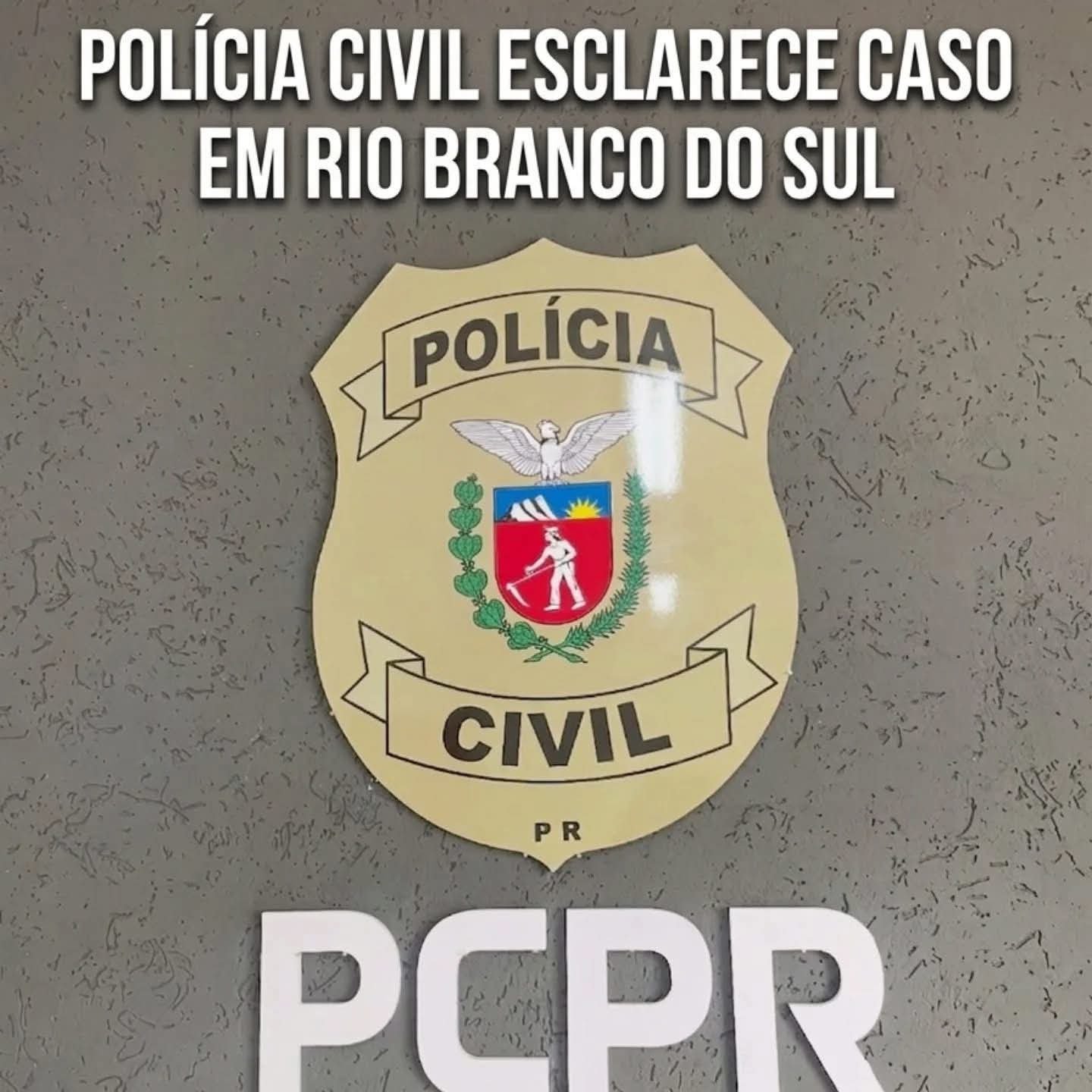 POLÍCIA CIVIL ESCLARECE OCORRÊNCIA EM RIO BRANCO DO SUL.
