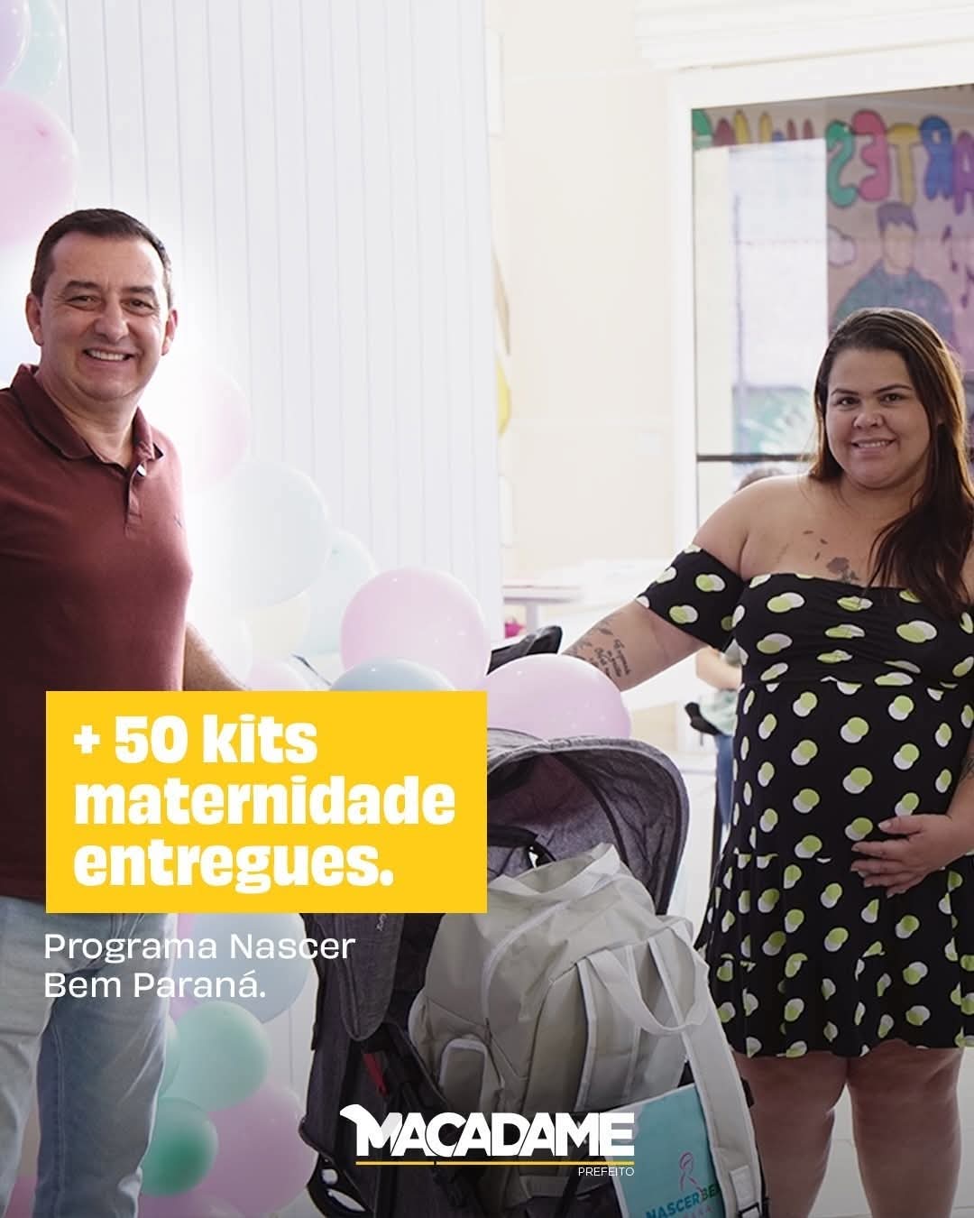 PREFEITO EDILSON MACADAME ENTREGA 50 KITS MATERNIDADE E REFORÇA APOIO ÀS FAMÍLIAS.