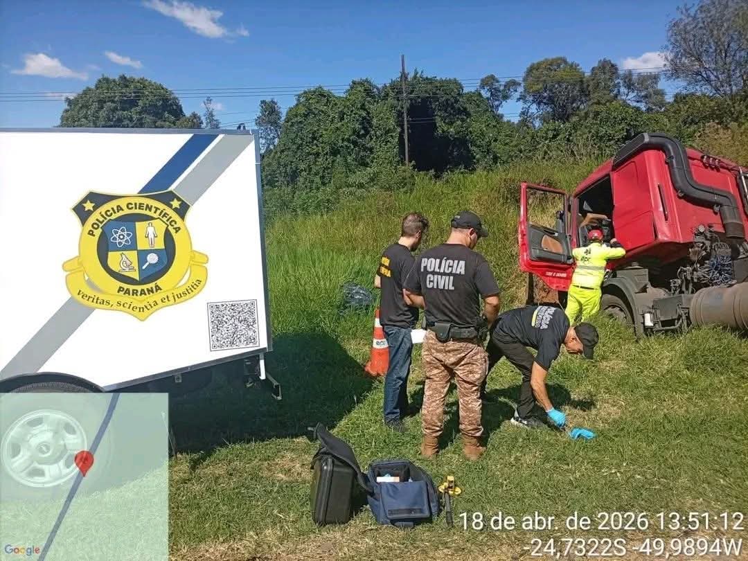 GRAVE ACIDENTE TIRA A VIDA DE CAMINHONEIRO EM CASTRO.