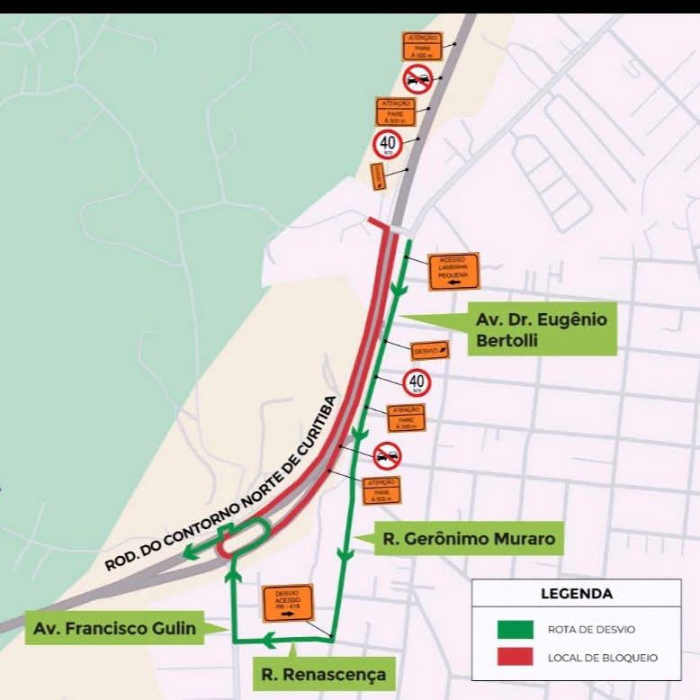 CONTORNO NORTE TERÁ BLOQUEIO TOTAL NA NOITE DESTA SEXTA-FEIRA