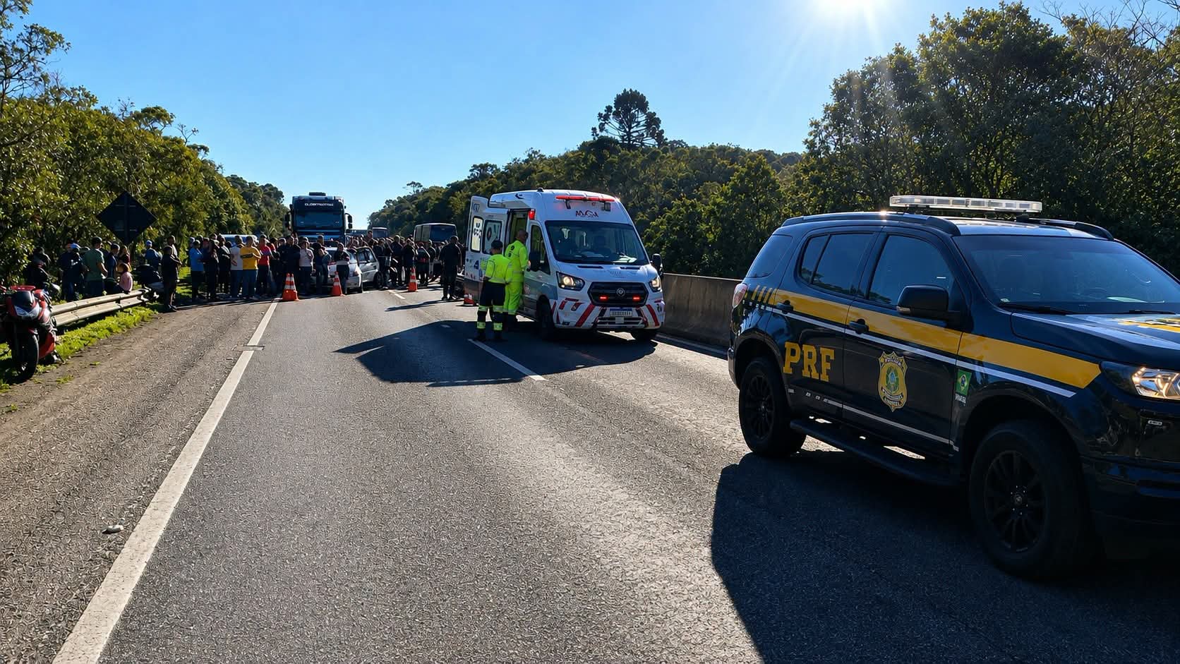 MOTOCICLISTA MORRE APÓS COLISÃO TRASEIRA NA BR-277, EM MORRETES.