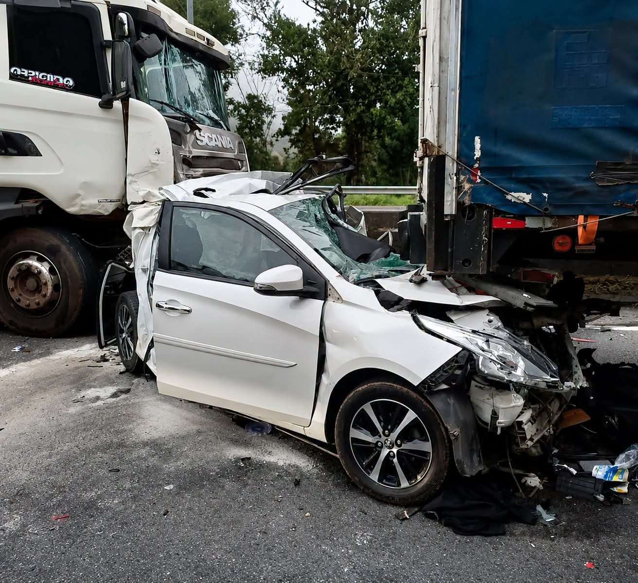 ENGAVETAMENTO ENTRE CARRETAS E CARROS NA BR-116 EM CAMPINA GRANDE DO SUL.