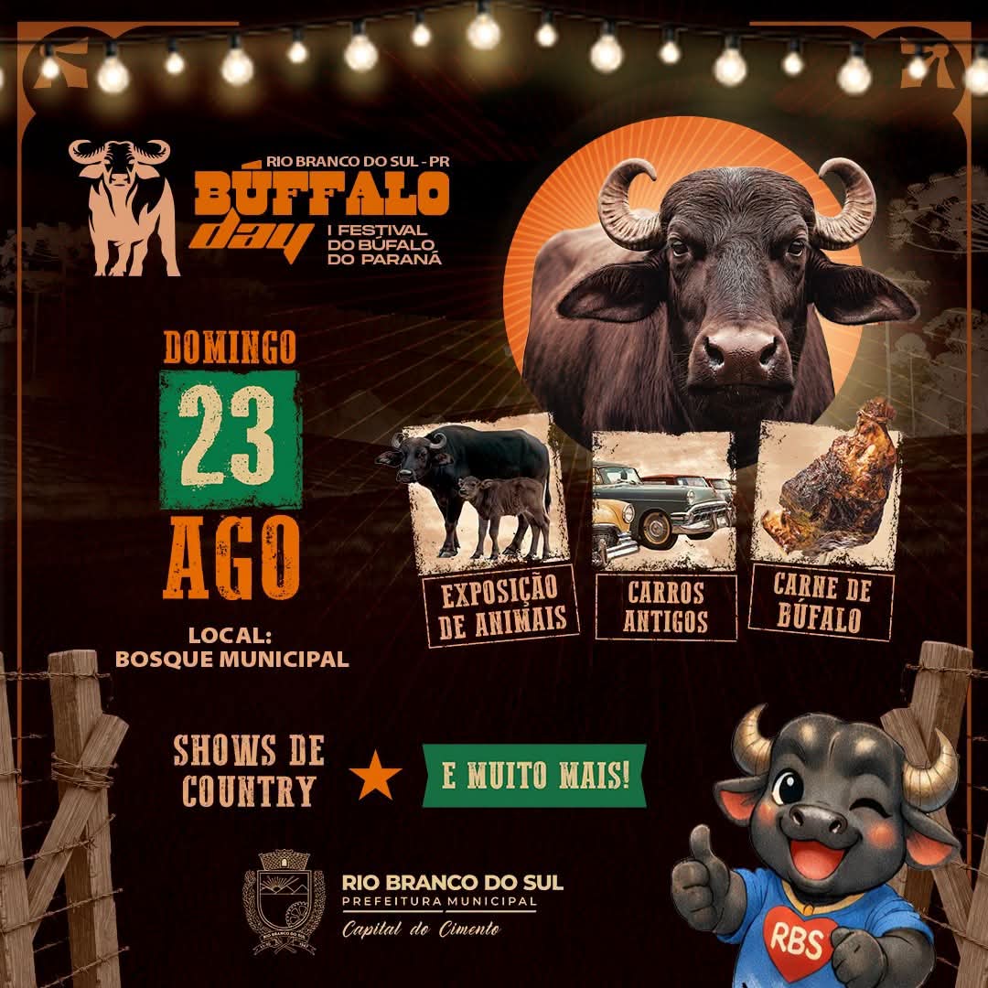 RIO BRANCO DO SUL SE PREPARA PARA SEDIAR O 1º FESTIVAL DO BÚFALO DO PARANÁ.