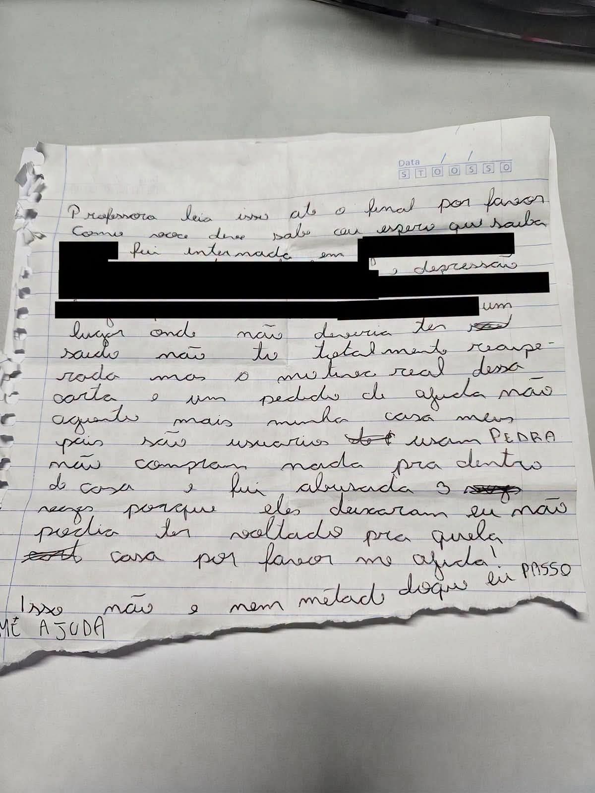 MENINA DE 13 ANOS ENTREGA CARTA PARA PROFESSORA E DENUNCIA ESTUPRO PERMITIDO PELOS PRÓPRIOS PAIS.