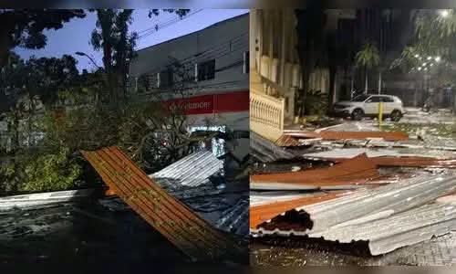 APUCARANA REGISTRA ESTRAGOS APÓS TEMPORAL COM VENTOS DE QUASE 125 KM/H.