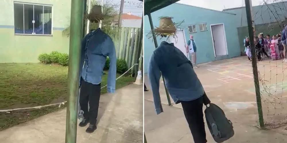 ESTUDANTE DO PARANÁ FAZ SUCESSO NA INTERNET APÓS IR À ESCOLA FANTASIADO DE HOMEM INVISÍVEL.